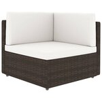 vidaXL Salon de jardin 11 Pièces avec coussins Marron Résine tressée