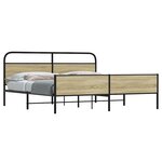 vidaXL Cadre de lit en métal sans matelas chêne sonoma 200x200 cm