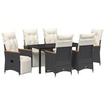 vidaXL Ensemble de salle à manger pour jardin 7 Pièces Noir Poly rotin