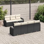 vidaXL Ensemble de canapé de jardin Noir 55 x 55 x 37 cm polyrotin