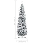 vidaXL Sapin de Noël artificiel mince flocon de neige vert 240 cm PVC