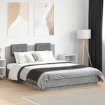 vidaXL Cadre de lit sans matelas gris béton 140x200 cm
