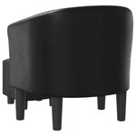 vidaXL Chaise cabriolet avec repose-pied noir similicuir