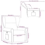 vidaXL Fauteuil inclinable électrique gris nuage tissu