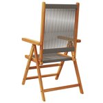 vidaXL Chaises inclinables de jardin lot de 4 gris bois massif acacia