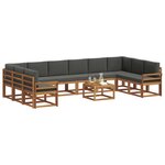 vidaXL Ensemble de canapés d'extérieur 11 pc Naturel et Anthracite