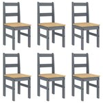 vidaXL Ensemble à manger Panama 7 Pièces gris bois de pin massif