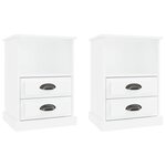 vidaXL Tables de chevet 2 Pièces blanc brillant 43x36x60 cm