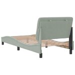 vidaXL Cadre de lit avec tête de lit Gris clair 90x200 cm Velours