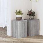 vidaXL Supports pour plantes 2 Pièces sonoma gris bois d'ingénierie