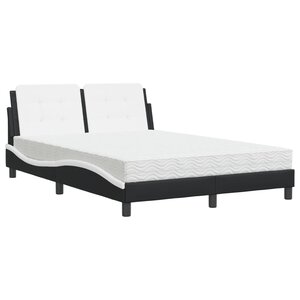 vidaXL Cadre de lit sans matelas Zadar noir et blanc 120x200 cm similicuir