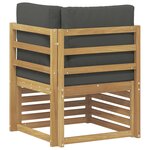 vidaXL Canapé d'angle extérieur Bois d'Acacia Massif Blanc