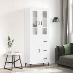 vidaXL Buffet haut Blanc 69 5x34x180 cm Bois d'ingénierie