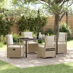 vidaXL Ensemble de salle à manger de jardin 5 pièces Beige Poly Rattan