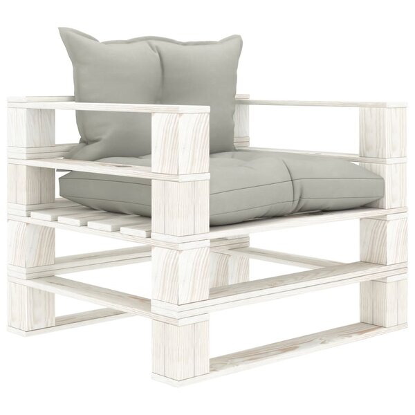 vidaXL Canapé palette de jardin avec coussins taupe Bois