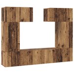 vidaXL Ensemble meuble TV 6 Pièces Bois ancien 80 x 30 x 30 cm