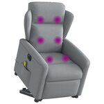 vidaXL Fauteuil inclinable de massage électrique Gris clair Tissu