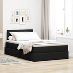 vidaXL Lit avec rangement et matelas avec matelas Noir 120 x 190 cm