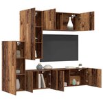 vidaXL Unité murale de TV 5 Pièces Bois Ancien Bois d'ingénierie