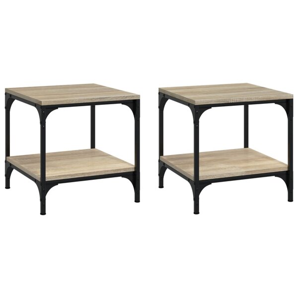 vidaXL Tables d'appoint 2 Pièces Chêne sonoma 40x40x40 cm Bois ingénierie