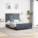 vidaXL Cadre de lit Gris foncé 140x200 cm Velours