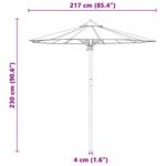 vidaXL Parasol de Jardin Gris Foncé 217x230 cm Bambou