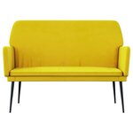 Banc banquette 108 x 79 x 79 cm velours jaune 02_0010623