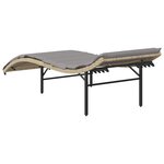 vidaXL Chaises longues lot de 2 avec coussins beige résine tressée