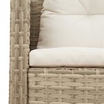 vidaXL Ensemble de canapé extérieur Beige et crème Rotin et tissu Moyen
