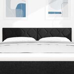 vidaXL Tête de lit avec des lumières à LED Réglable Noir 144 cm tissu