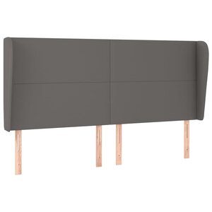 vidaXL Tête de lit avec oreilles Gris 163x23x118/128 cm Similicuir