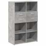 vidaXL Buffet haut gris béton 80x42 5x124 cm bois d'ingénierie