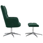 vidaXL Chaise de relaxation avec tabouret Vert foncé Velours