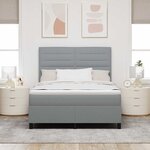 vidaXL Lit à ressorts avec matelas Gris clair 140 x 200 cm tissu