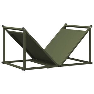 vidaXL Portant de bois chauffage vert olive 70x43x34 5 cm