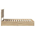 vidaXL Lit de Rangement Chêne Sonoma 100 x 200 cm Bois d'ingénierie