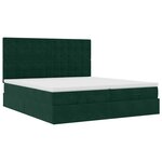 vidaXL Cadre de lit ottoman avec matelas vert foncé 200x200 cm velours