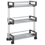 vidaXL Chariot de rangement 59x20x75 cm aluminium