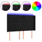 vidaXL Tête de lit à LED Noir 163x16x118/128 cm Velours
