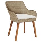 vidaXL Ensemble de salle à manger de jardin 5 pièces Beige Poly Rattan