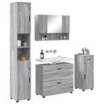 vidaXL Ensemble de mobilier de salle de bain 4 Pièces Gris Sonoma