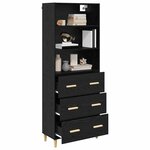 vidaXL Haut Armoire Chêne noir 69 5 x 32 5 x 180 cm Bois d'ingénierie
