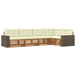 vidaXL Ensemble de canapés d'extérieur 5 pc Naturel et Crème Polyester