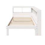 vidaXL Lit bibliothèque sans matelas blanc 90x190cm bois de pin massif