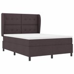 vidaXL Lit à ressorts avec matelas Marron foncé 160 x 200 cm tissu