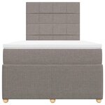 vidaXL Sommier à lattes de lit avec matelas Taupe 120x200 cm Tissu