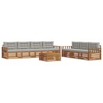 vidaXL Ensemble de canapés d'extérieur 8 Pièces Gris Naturel et Clair