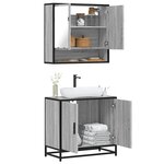 vidaXL Ensemble de meubles de salle de bain 2 Pièces Sonoma gris