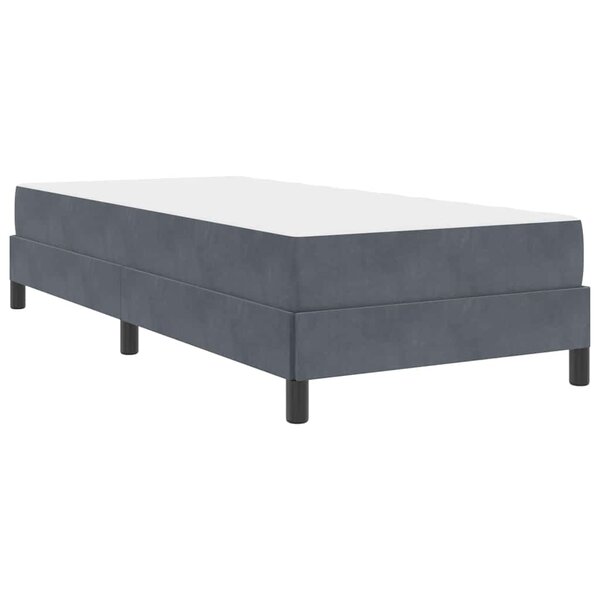 vidaXL Lit boxspring avec matelas Gris foncé 90 x 200 cm Velours
