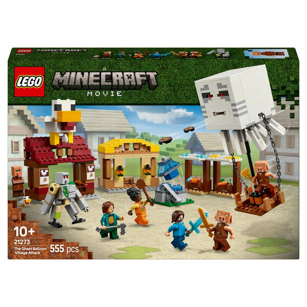 LEGO® Minecraft™ 21273 : Les Ghasts attaquent le village avec montgolfière et personnages